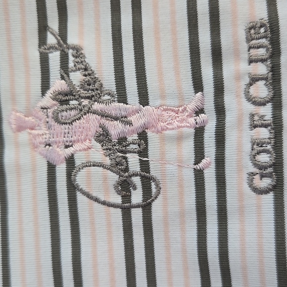 Payne Stewart Golf Club Short Sleeve Golf Shirt Stipes Gray, Pink White, M - Picture 4 of 12